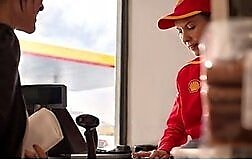 Person at shell shop